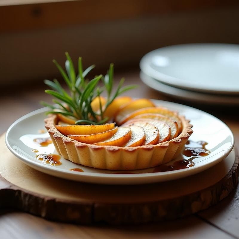 Tartaleta de Queso Azul Vegano y Peras de Confit: Postre Francés Sin Lácteos y Sin Horno