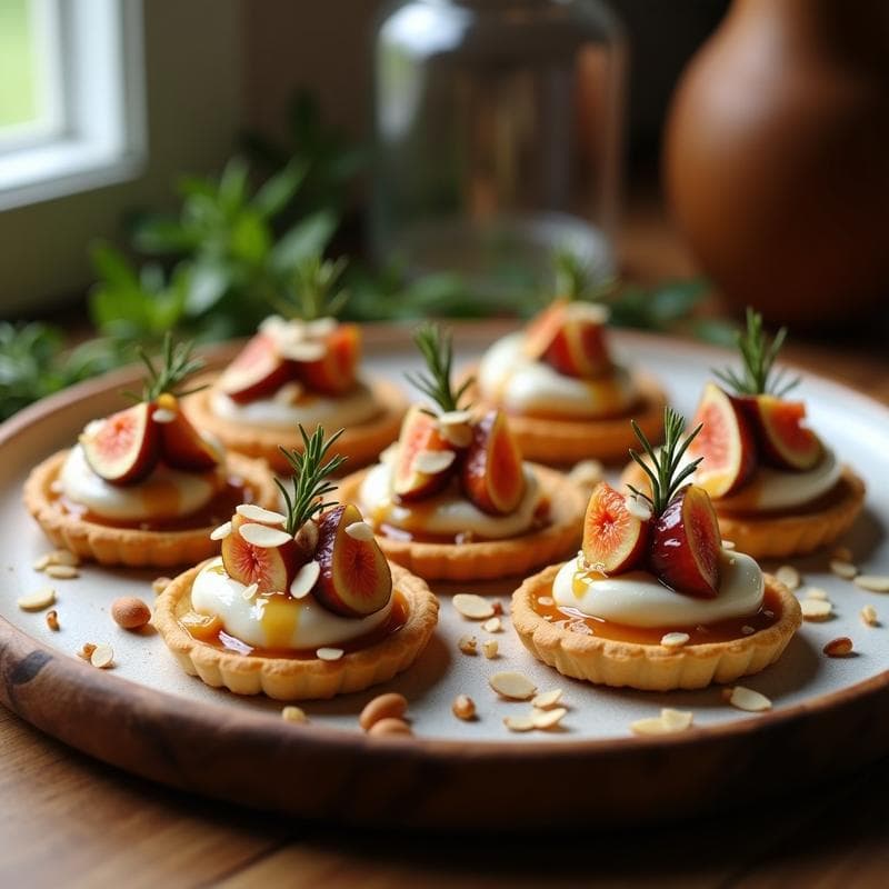 Tartaleta de Queso de Burrata y Higos Caramelizados: Aperitivo Italiano en 10 Minutos