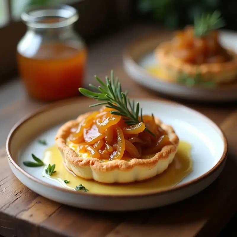 Tartaleta de Queso de Cabra y Caramelo de Cebolla: Entrante Francés con Toque Dulce-Salado