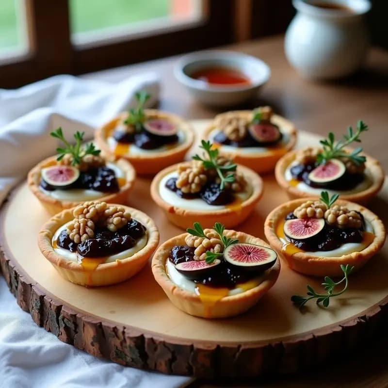 Tartaletas de Queso de Cabra con Mermelada de Higo Negro: Receta Gourmet en 15 Minutos