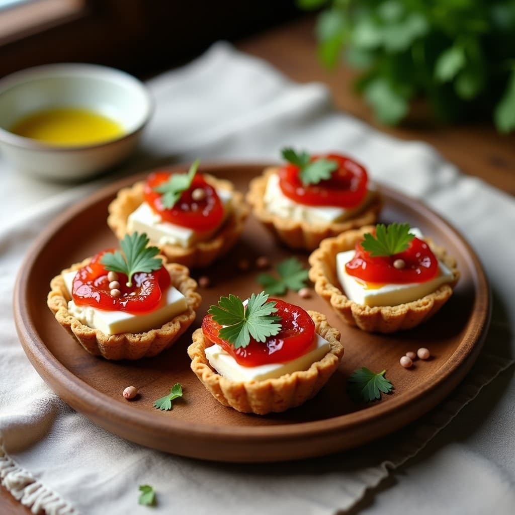 Tartaleta de Queso de Cabra y Mermelada de Tomate: Receta Francesa Sin Horno