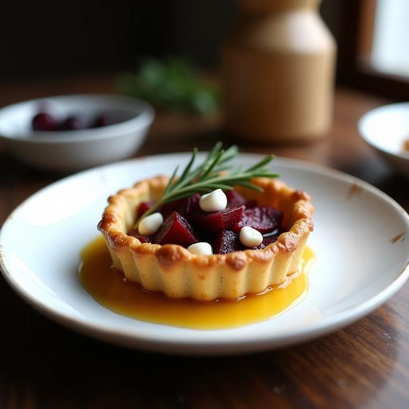 Tartaleta de Queso de Cabra y Remolacha: Receta Francesa Sin Harina con Crujiente de Nueces
