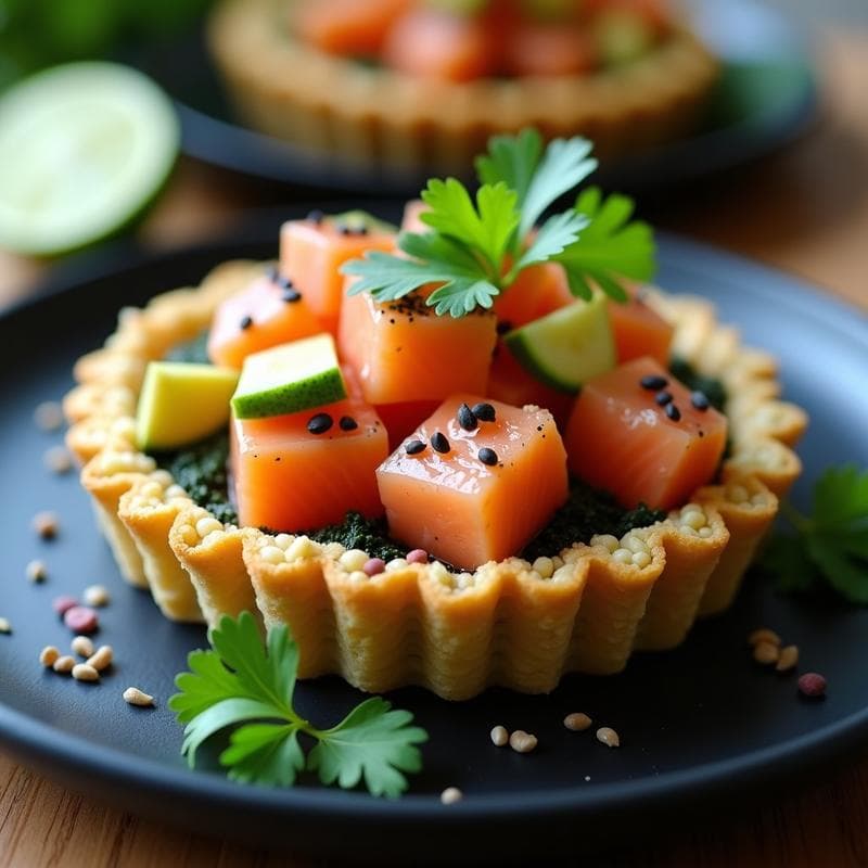 Tartaleta de Quinoa y Algas con Ceviche de Salmón: Receta Sin Gluten y Alta en Omega-3 en 20 Minutos