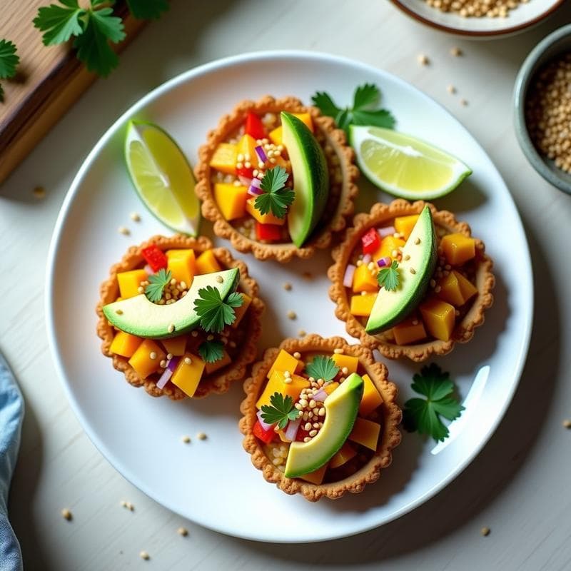 Tartaleta de Quinoa Inflada y Ceviche de Mango: Receta Crujiente y Sin Horno