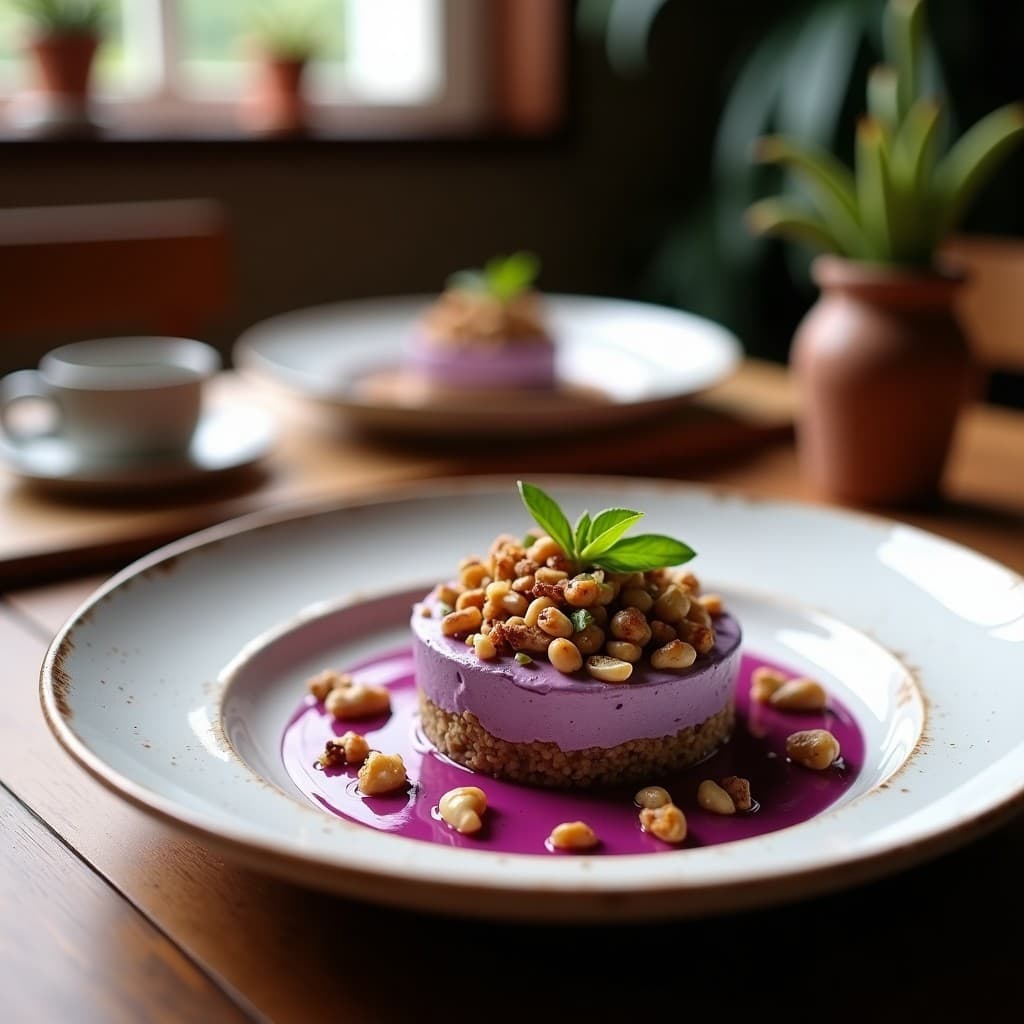 Tartaleta de Quinoa con Crema de Boniato Morado y Nueces: Postre Andino Sin Gluten