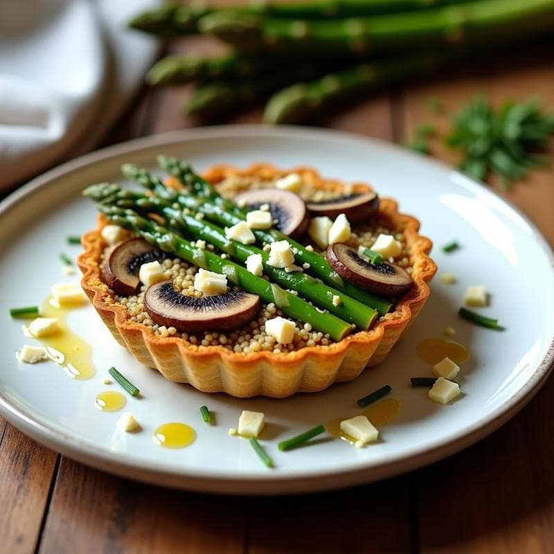 Tartaleta de Quinoa y Espárragos Trigueros: Receta Sin Gluten con Toque Umami en 30 Minutos