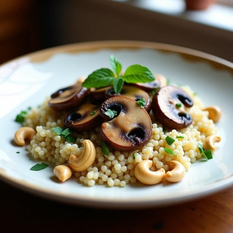 Tartaleta de Quinoa y Hongos Portobello con Crema de Anacardos: Receta Vegana Crujiente