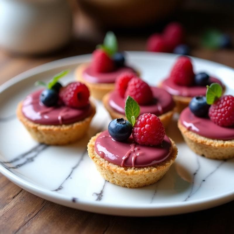Tartaleta de Quinoa Inflada y Chocolate Rubí: Postre Sin Horno y Sin Azúcar con Toque Frutal