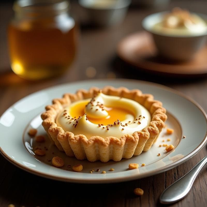 Tartaleta de Quinoa Inflada y Miel de Cañamiel: Postre Español Sin Gluten y Sin Horno