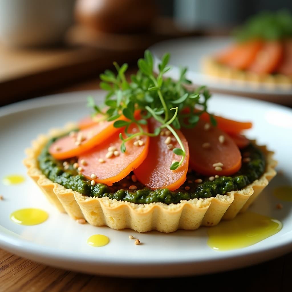 Tartaleta de Quinoa y Pesto de Algas con Ventresca Ahumada: Entrante Keto Alto en Omega-3 en 20 Minutos