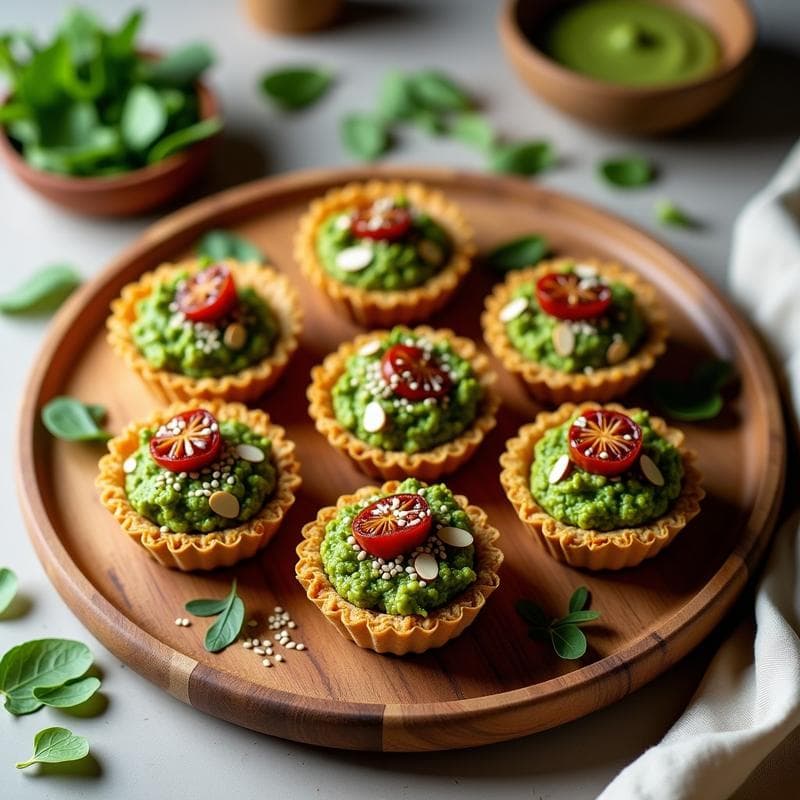 Tartaleta de Quinoa y Pesto de Arúgula con Tomates Secos: Entrante Vegano y Sin Horno