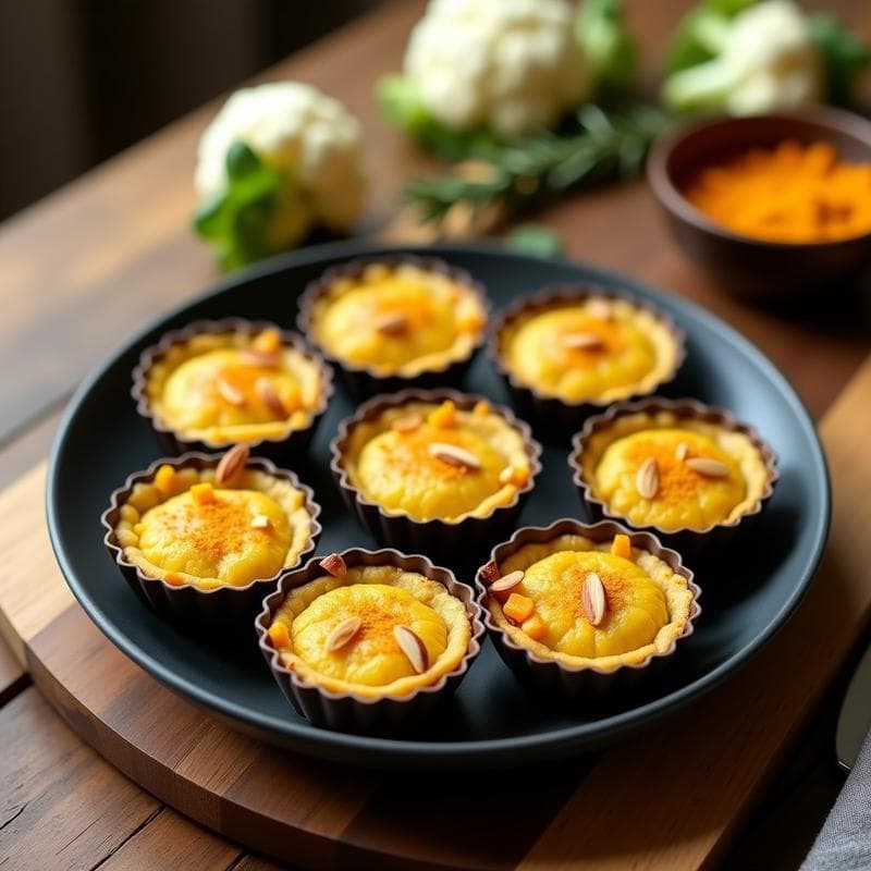 Tartaletas Saladas de Coliflor y Cúrcuma: Receta Crujiente en Airfryer sin Harina