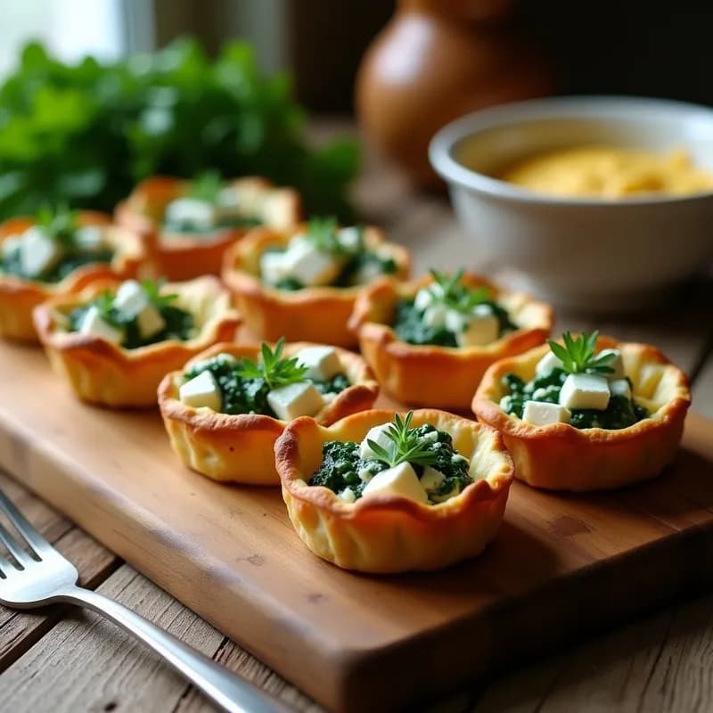 Tartaletas Saladas de Espinaca y Feta: Receta Crujiente en Airfryer sin Aceite