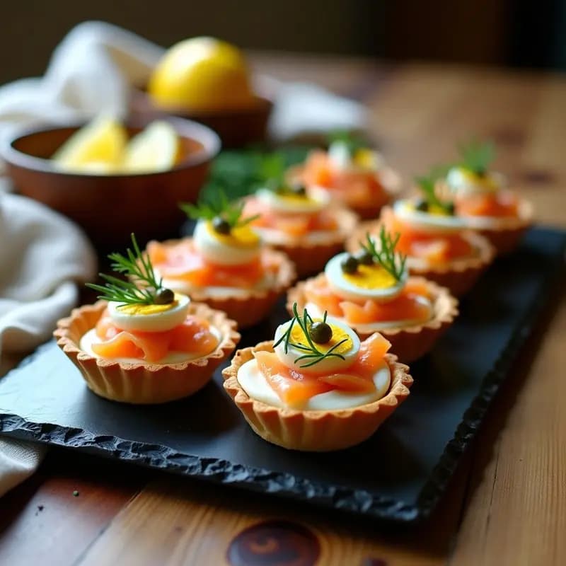 Tartaletas de Salmón Ahumado y Queso Crema: Receta Rápida con Ingredientes en Lata
