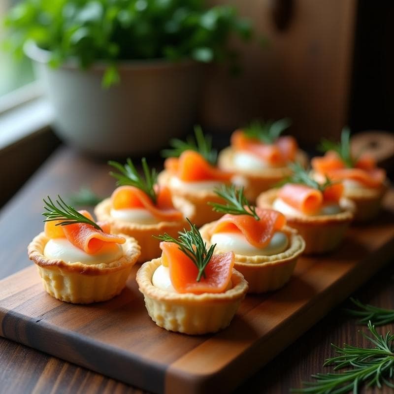 Tartaletas de Salmón Ahumado y Queso Fresco: Receta Rápida con Envoltorios de Hojaldre