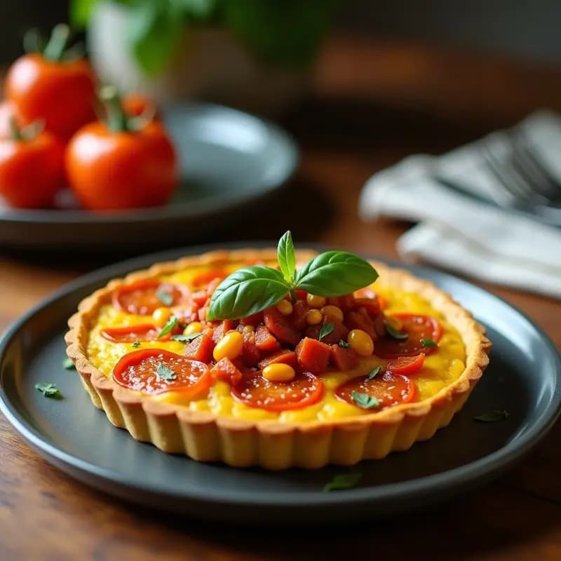 Tartaleta de Base de Semillas de Calabaza con Relleno de Ratatouille: Receta Francesa Vegana