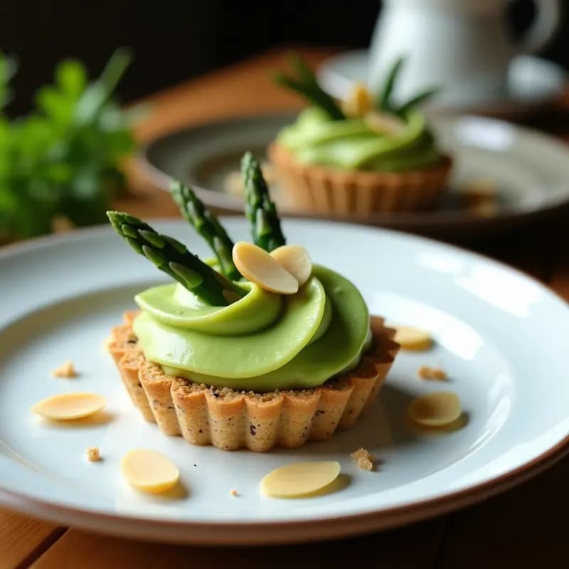 Tartaleta de Base de Semillas de Chía con Crema de Espárrago Verde y Trufa: Aperitivo Gourmet Sin Gluten