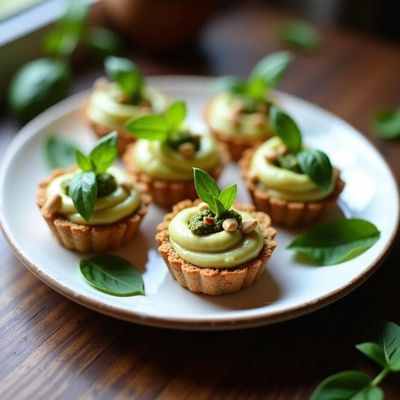 Tartaleta de Base de Semillas con Relleno de Puré de Alcachofa y Pesto: Receta Sin Horno y Sin Gluten