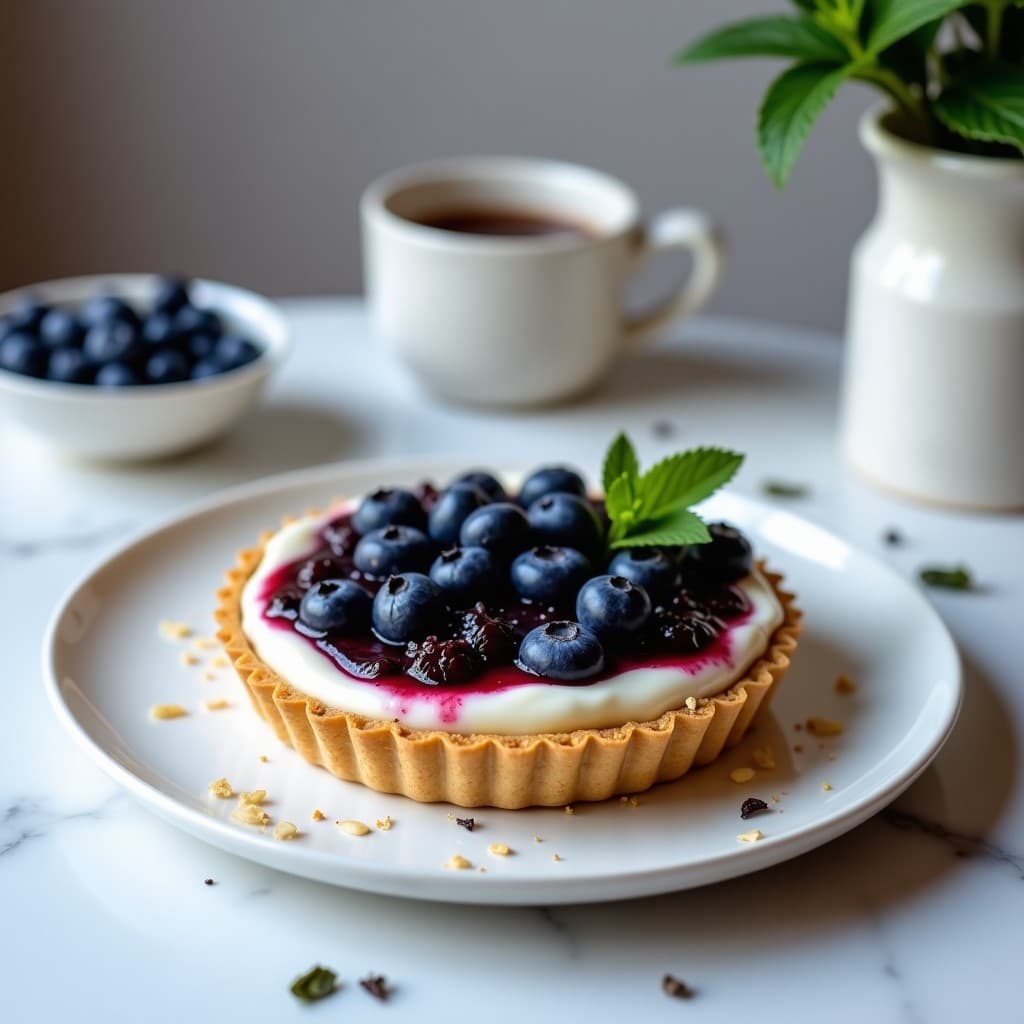 Tartaleta de Té Earl Grey y Blueberries: Postre Sin Horno y Sin Azúcar