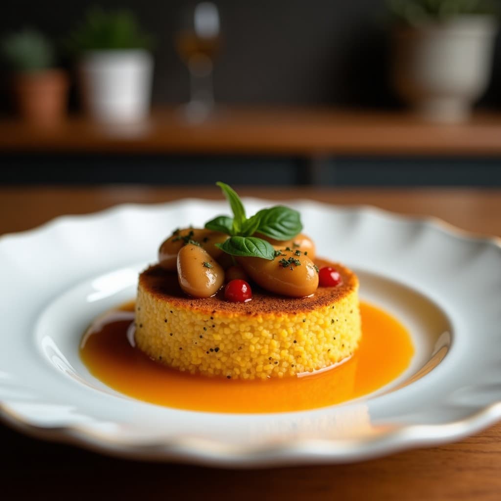 Tartaleta de Teff y Puré de Calabaza con Reducción de Tamarindo: Postre Etíope Keto Sin Horno