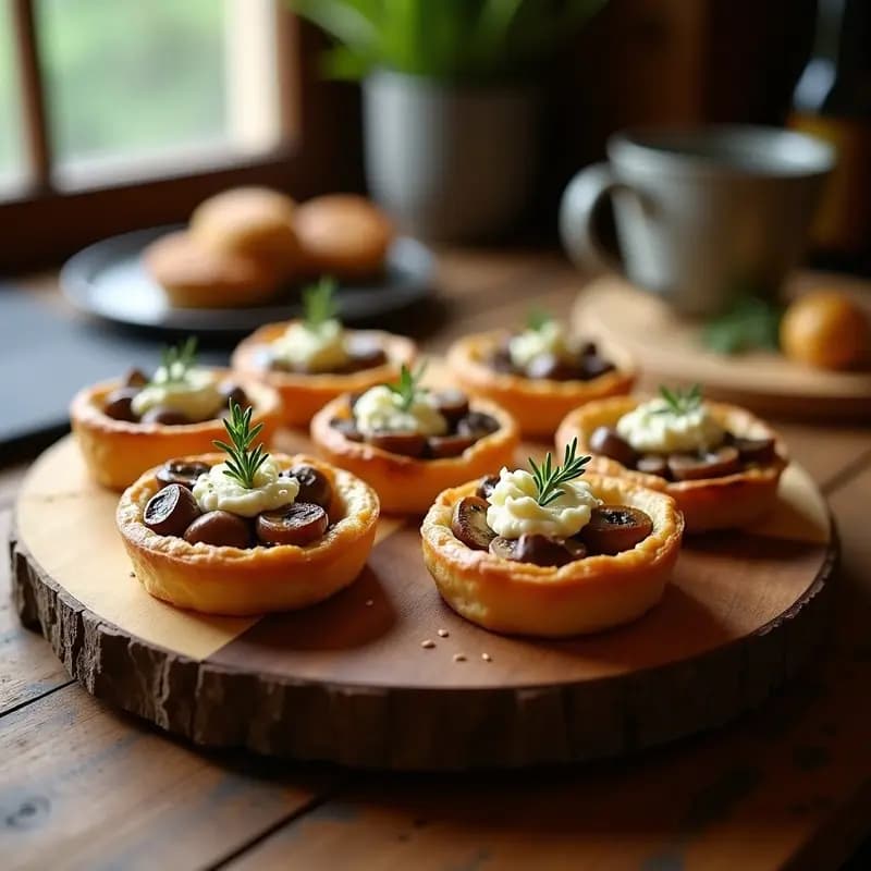 Tartaletas de Hongos Shiitake y Queso de Cabra: Receta Umami en Airfryer en 15 Minutos
