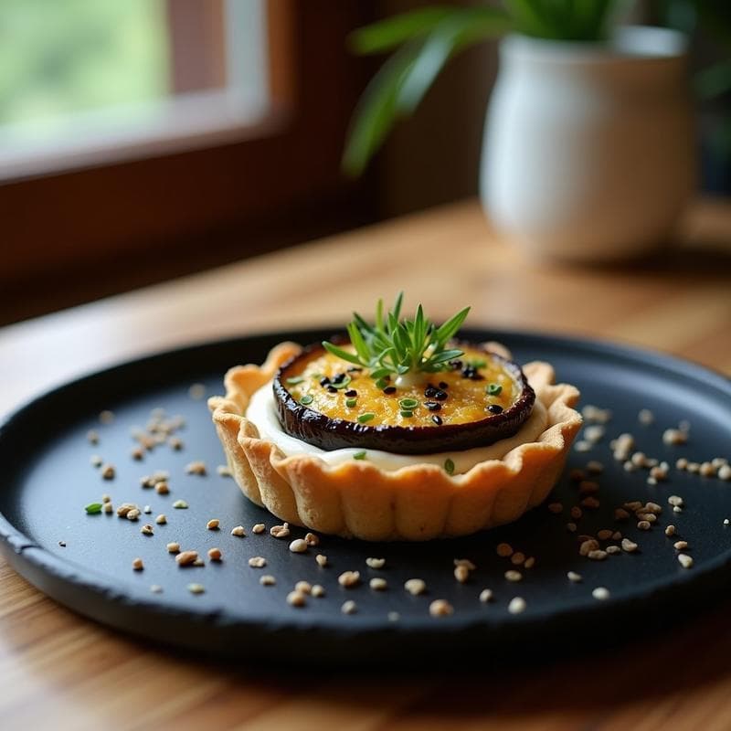 Tartaleta Vegana de Berenjena Ahumada y Miso: Receta Sin Horno con Base de Semillas