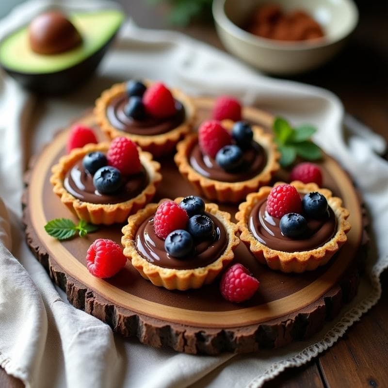 Tartaletas Veganas de Cacao y Aguacate: Postre Saludable Sin Horno en 15 Minutos