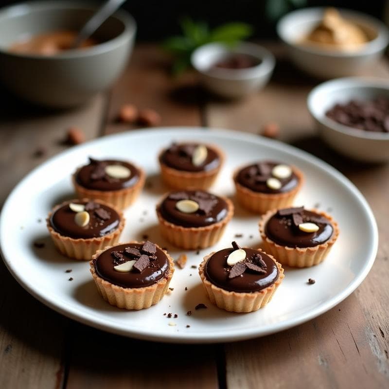 Tartaletas Veganas de Cacao y Almendra: Postre Sin Horno y Alto en Proteína