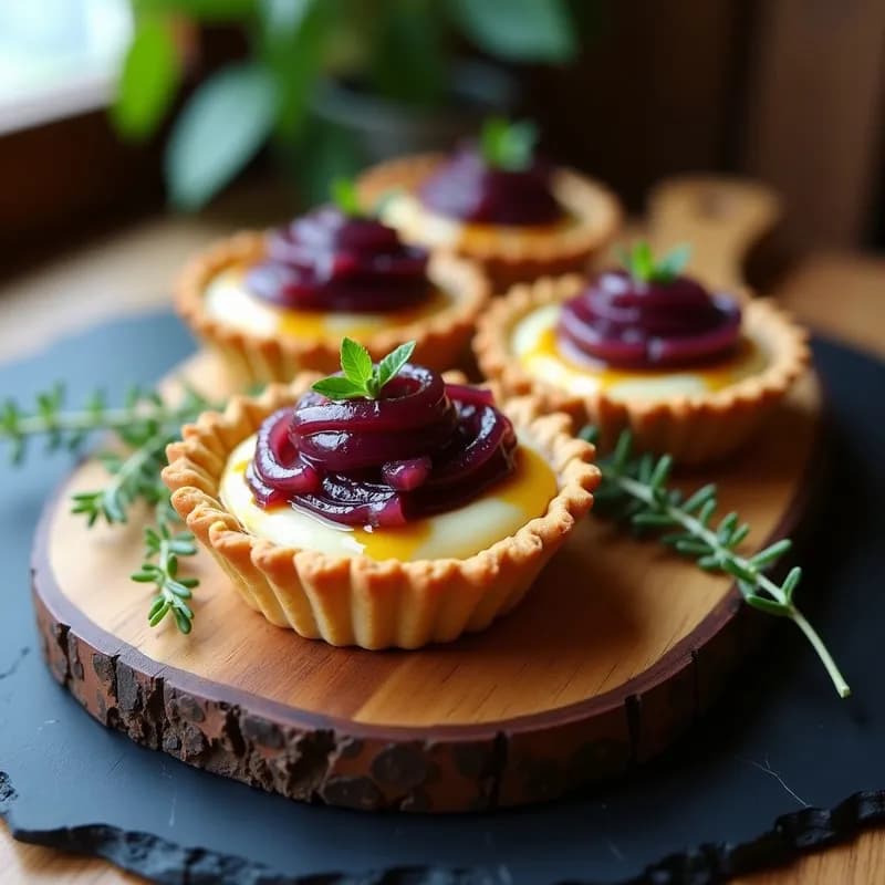 Tartaleta Vegana de Cebolla Caramelizada y Trufa: Receta Sin Horno y Gourmet