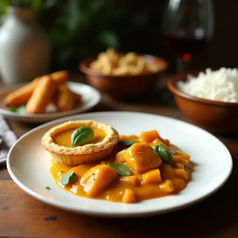 Tartaleta Vegana de Curry y Coco: Receta Fácil con Base Crujiente en 30 Minutos