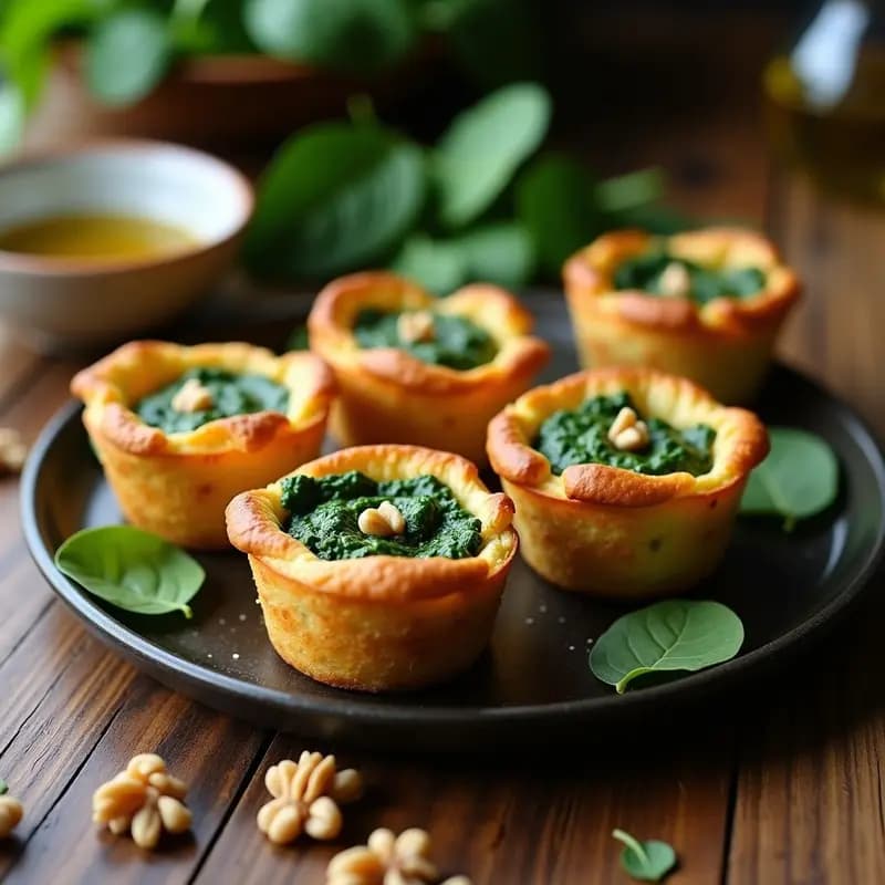 Tartaletas Veganas de Espinaca y Tofu: Receta al Horno Sin Gluten con Centro Cremoso