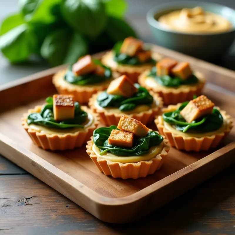 Tartaletas Veganas de Espinaca y Tofu con Hummus: Receta Rápida y Alta en Proteína