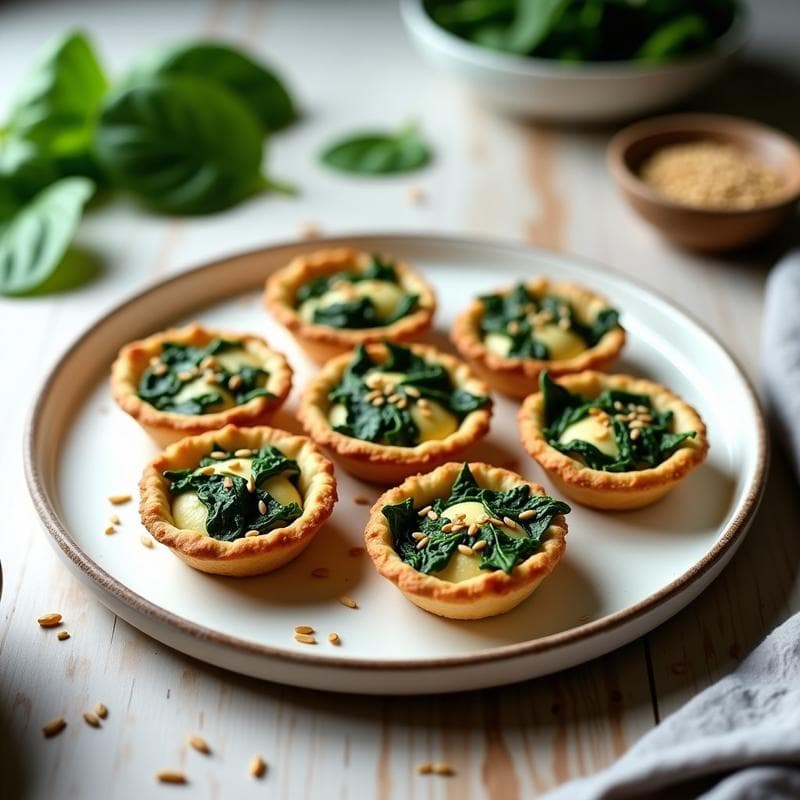 Tartaletas Veganas de Espinaca y Tofu: Receta con Toque de Sésamo en 20 Minutos