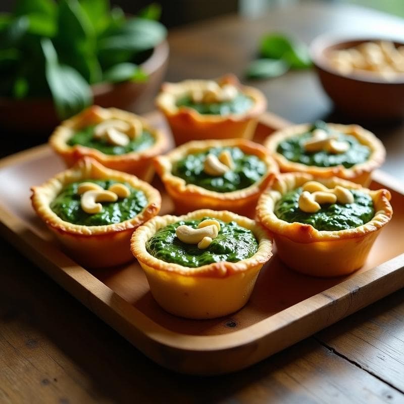 Tartaletas Veganas de Espinacas y Tofu Sedoso: Receta Rápida con Masa Crujiente