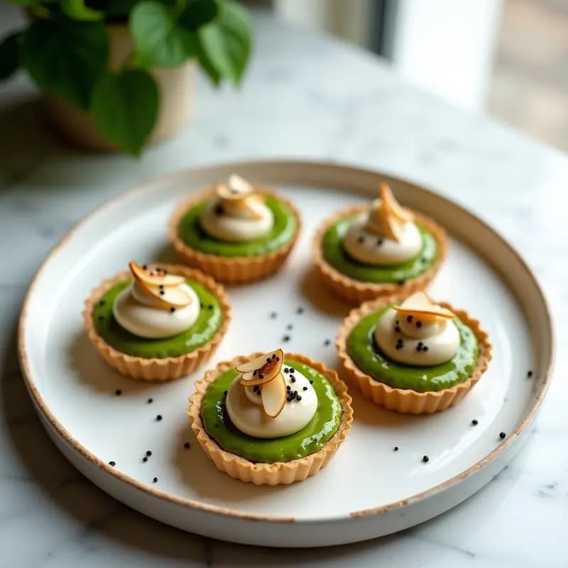 Tartaletas Veganas de Matcha y Pasta de Judías Rojas: Receta Japonesa Sin Horno con Toque Gourmet