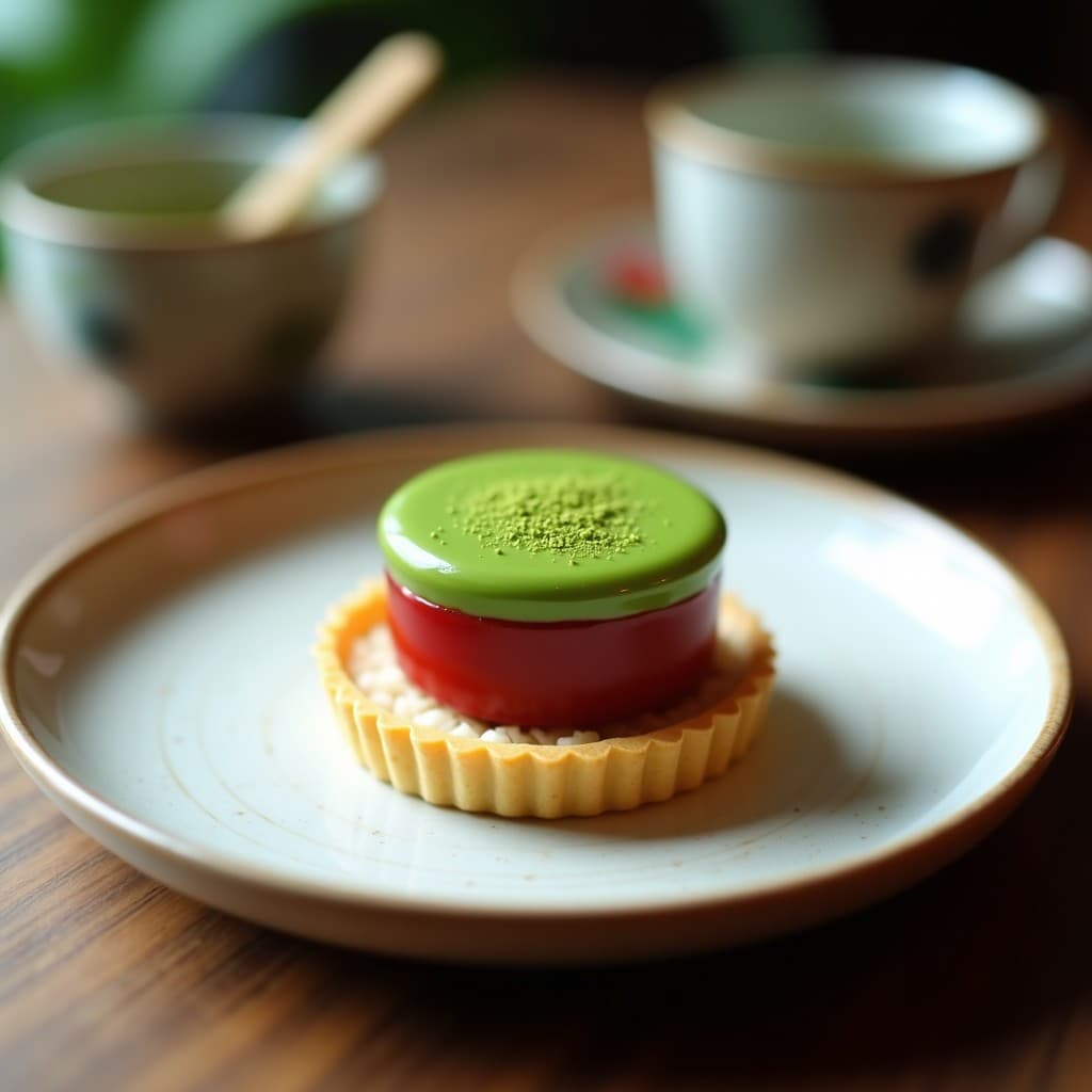 Tartaleta Vegana de Matcha y Frijoles Rojos: Postre Japonés Alto en Proteína y Sin Horno
