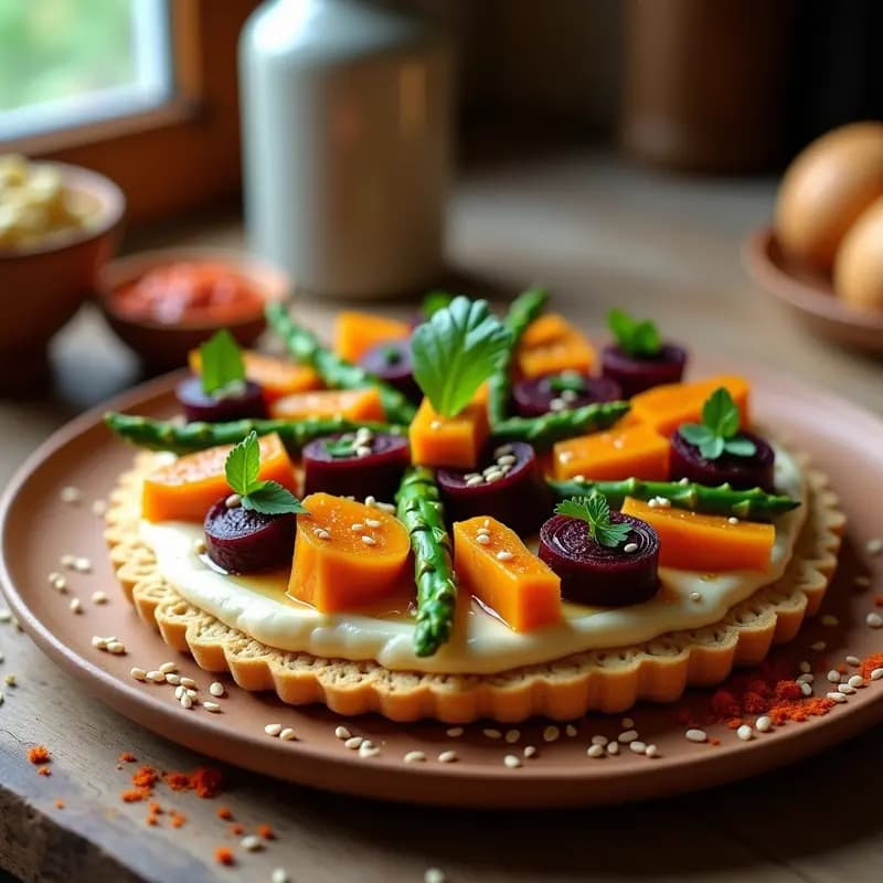 P routine de Verduras Asadas con Hummus: Aperitivo Francés Vegano y Sin Gluten