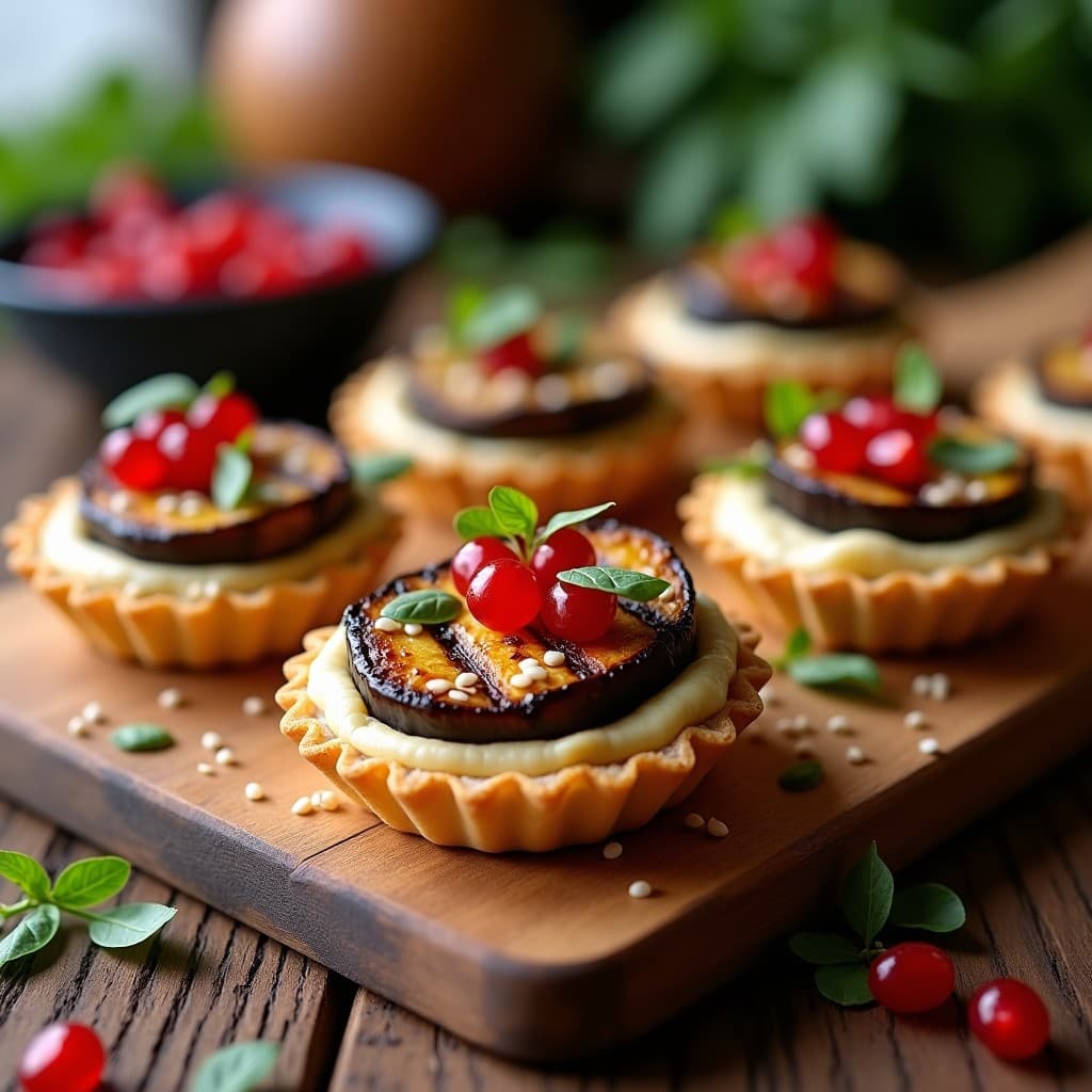 Tartaleta de Zaatar y Berenjena Asada: Receta Vegana Express con Sabor Libanés