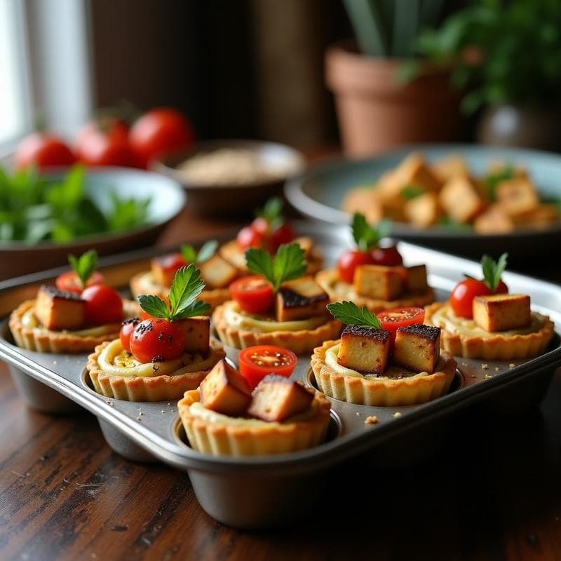 Tartaletas de Zaatar y Tofu Ahumado: Receta en Airfryer con Umami Intenso y Sin Horno
