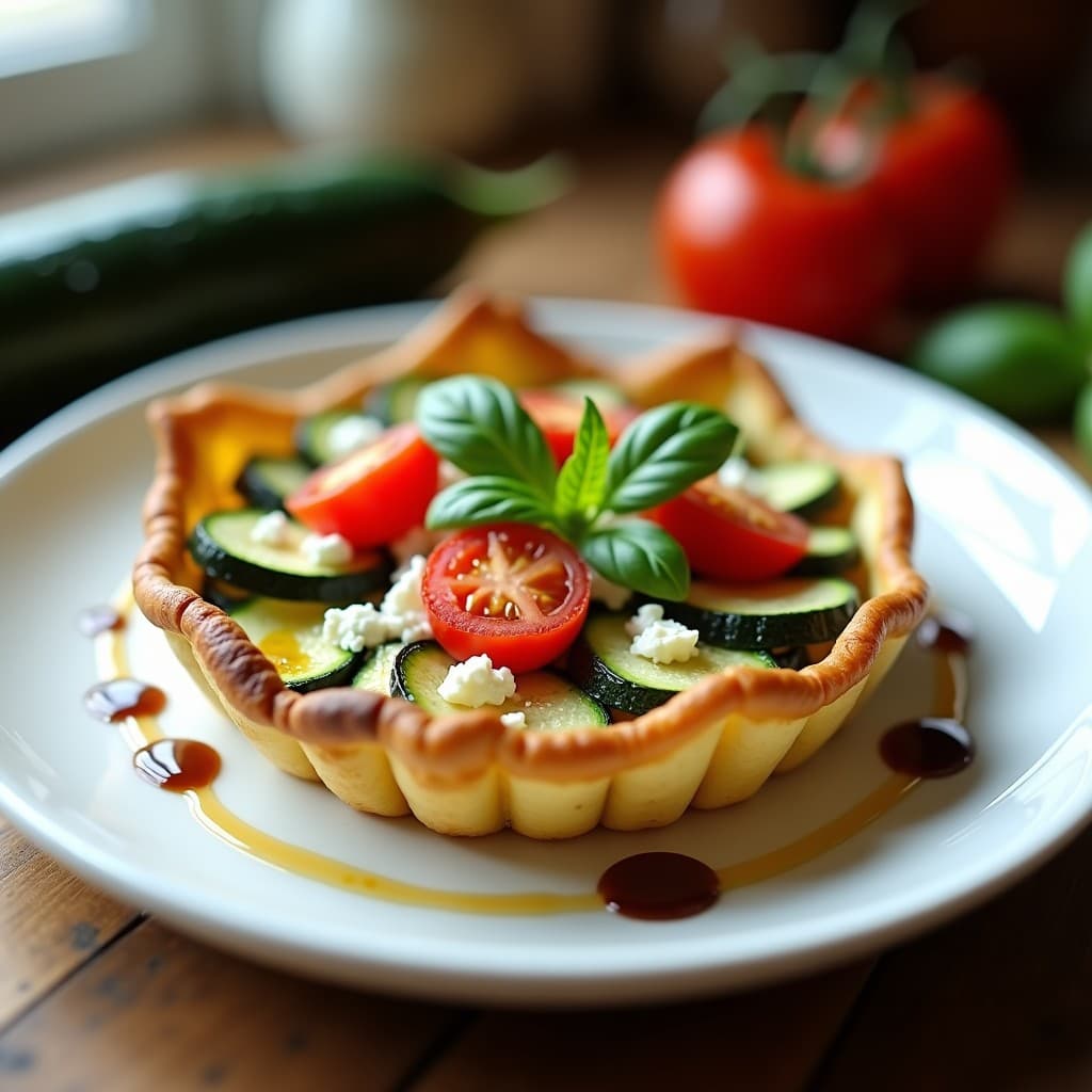 Tartaleta de Zucchini y Queso Feta: Receta Italiana Sin Masa y Keto