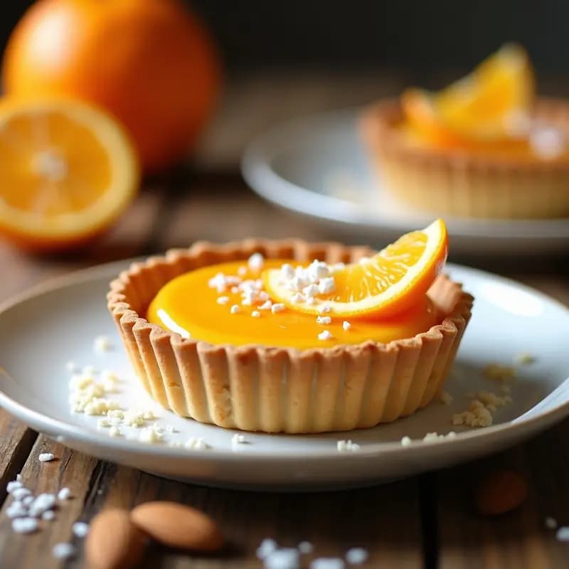 Tartaleta de Zumo de Naranja y Almendras: Postre Francés Sin Gluten y Sin Horno