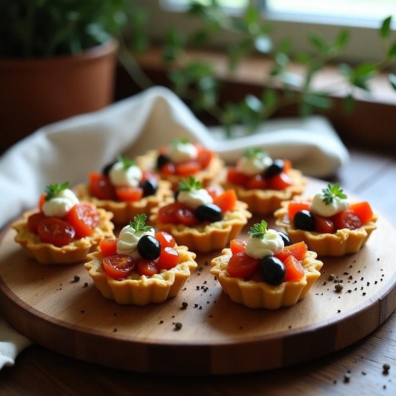 Tartaletas de Aceituna Kalamata y Tomate Seco con Base de Almendra: Receta Griega Sin Horno