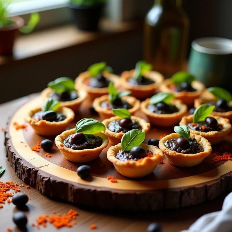 Tartaletas de Aceituna Negra y Pimentón de la Vera: Aperitivo Español Keto