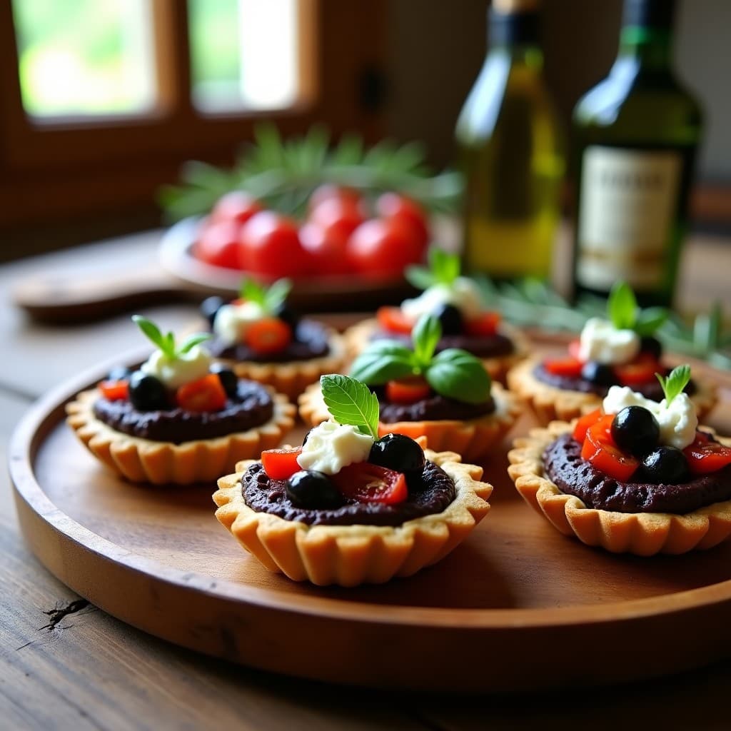 Tartaletas de Aceituna Negra y Pimientos Secos con Tapade de Berenjena: Receta Provenzal Sin Gluten