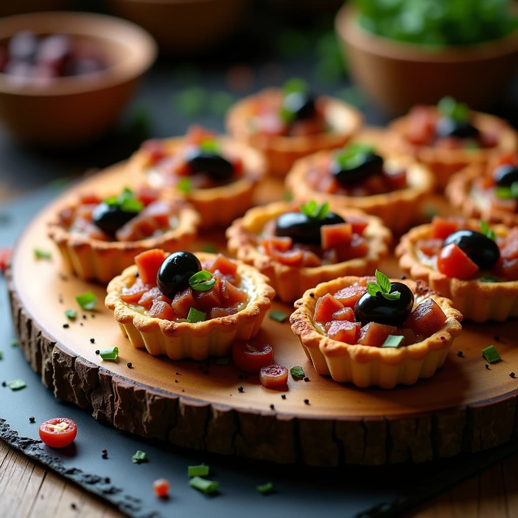 Tartaletas de Aceituna Kalamata y Panceta Ibérica: Aperitivo Español Keto en 15 Minutos