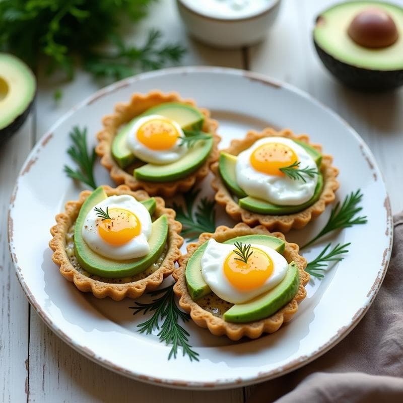 Tartaletas de Aguacate y Huevo Poché con Salsa de Yogur Griego: Receta Keto para Brunch