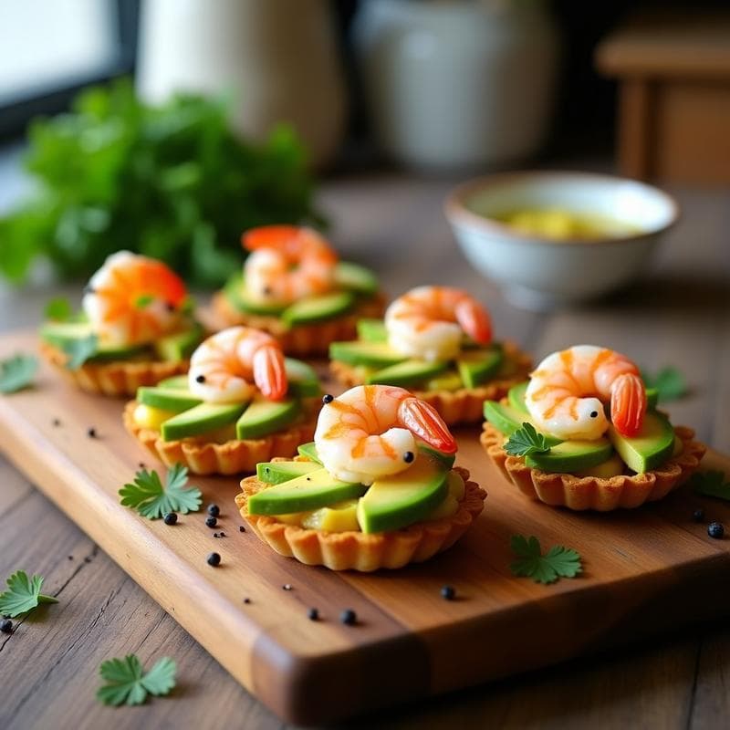 Tartaletas de Aguacate y Langostinos con Vinagreta de Limón: Receta en Airfryer Sin Masa