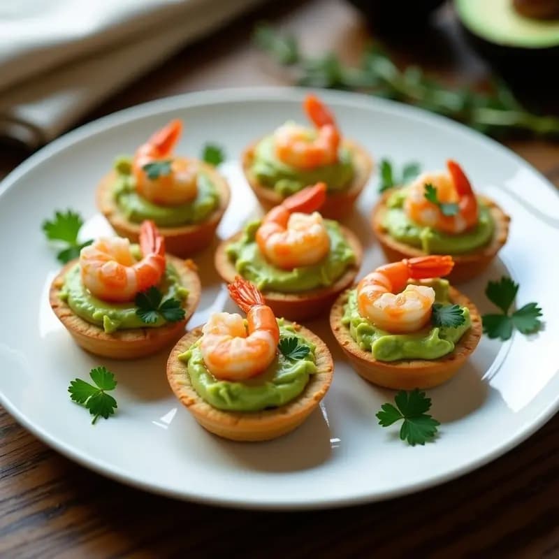 Tartaletas de Al Gaspar con Crema de Aguacate y Langostinos: Receta Francesa Gourmet