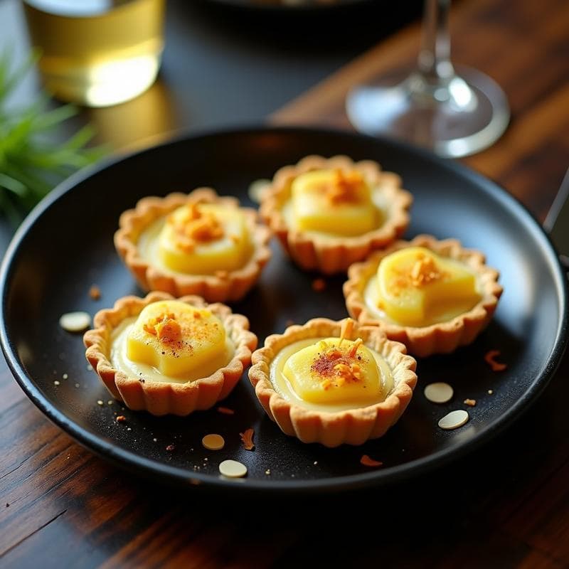 Tartaletas de Alcachofa y Difusos de Azafrán: Entrante Español Gourmet con Base de Almendra