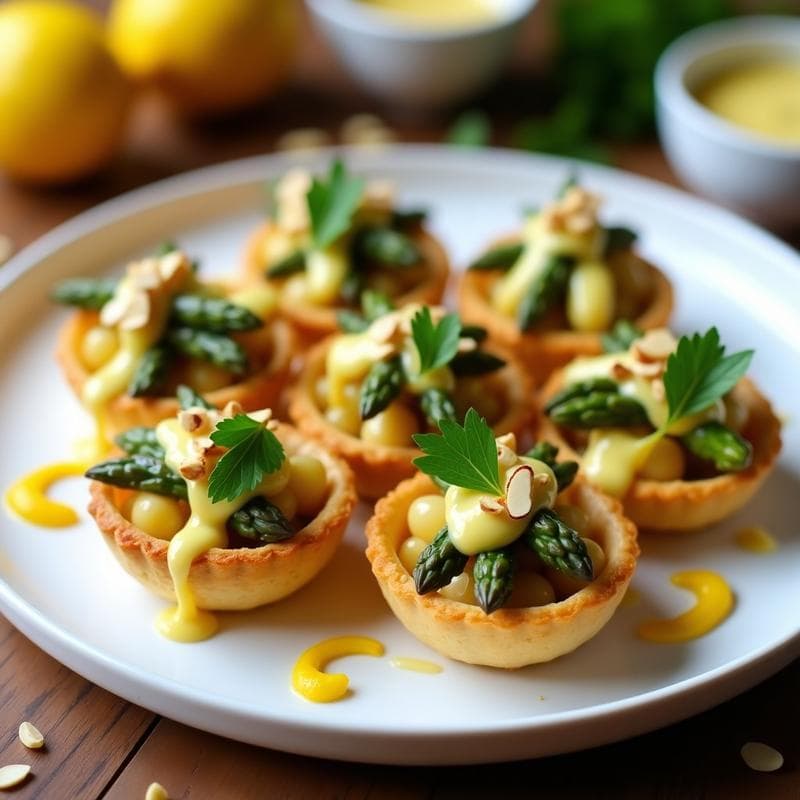 Tartaletas de Alcachofa y Espárragos con Salsa de Limón Confitado: Entrante Griego Vegano